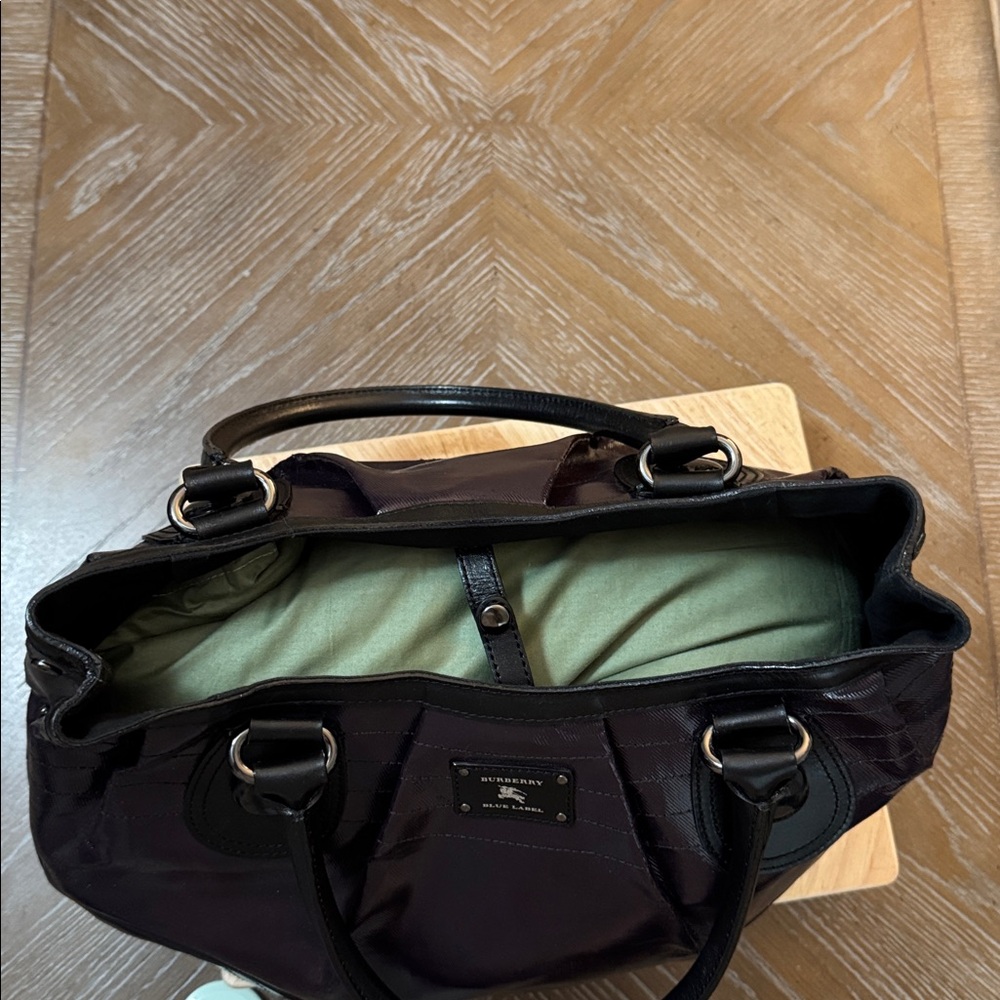 Burberry Blue Label purple coated canvas shoulder bag. - Picture 8 of 12